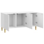 vidaXL TV skrinka Biela s vysokým leskom 99 x 34,5 x 50 cm – Obrázok 5