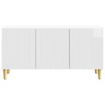vidaXL TV skrinka Biela s vysokým leskom 99 x 34,5 x 50 cm – Obrázok 6