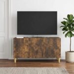 vidaXL TV skrinka Dymový dub 99 x 34,5 x 50 cm Kompozitné drevo