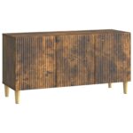 vidaXL TV skrinka Dymový dub 99 x 34,5 x 50 cm Kompozitné drevo – Obrázok 2
