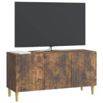 vidaXL TV skrinka Dymový dub 99 x 34,5 x 50 cm Kompozitné drevo – Obrázok 3