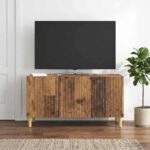 vidaXL TV skrinka Staré drevo 99 x 34,5 x 50 cm Kompozitné drevo – Obrázok 4