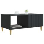 vidaXL Konferenčný stolík Čierna 90 x 50 x 40 cm Kompozitné drevo – Obrázok 3