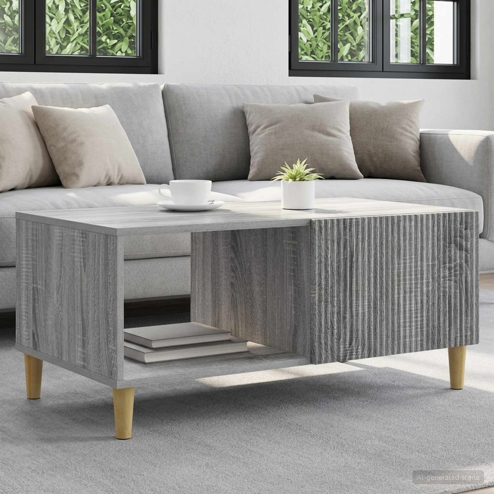 894731_1.jpg vidaXL Konferenčný stolík Sivá sonoma 90 x 50 x 40 cm Kompozitné drevo – Obrázok 1
