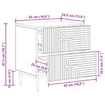 vidaXL Nočný stolík 2 pcs Biela 43 x 34,5 x 47,5 cm Kompozitné drevo – Obrázok 10