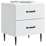 vidaXL Nočný stolík 2 pcs Biela 43 x 34,5 x 47,5 cm Kompozitné drevo – Obrázok 2