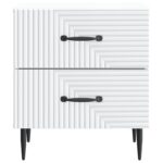 vidaXL Nočný stolík 2 pcs Biela 43 x 34,5 x 47,5 cm Kompozitné drevo – Obrázok 5