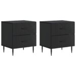 vidaXL Nočný stolík 2 pcs Čierna 43 x 34,5 x 47,5 cm Kompozitné drevo