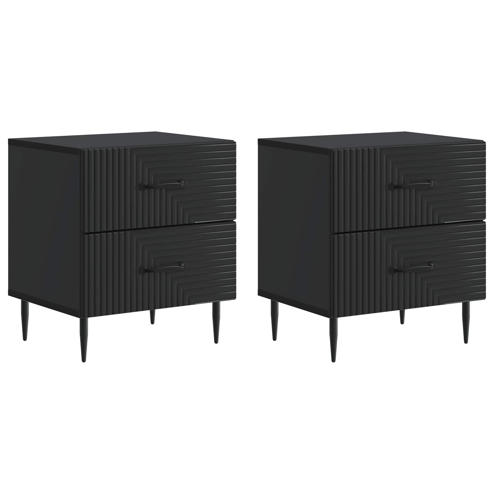 894758_1.jpg vidaXL Nočný stolík 2 pcs Čierna 43 x 34,5 x 47,5 cm Kompozitné drevo – Obrázok 1