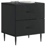 vidaXL Nočný stolík 2 pcs Čierna 43 x 34,5 x 47,5 cm Kompozitné drevo – Obrázok 2