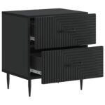 vidaXL Nočný stolík 2 pcs Čierna 43 x 34,5 x 47,5 cm Kompozitné drevo – Obrázok 4