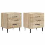 vidaXL Nočný stolík so zásuvkou 2 pcs Dub sonoma 43 x 34,5 x 47,5 cm
