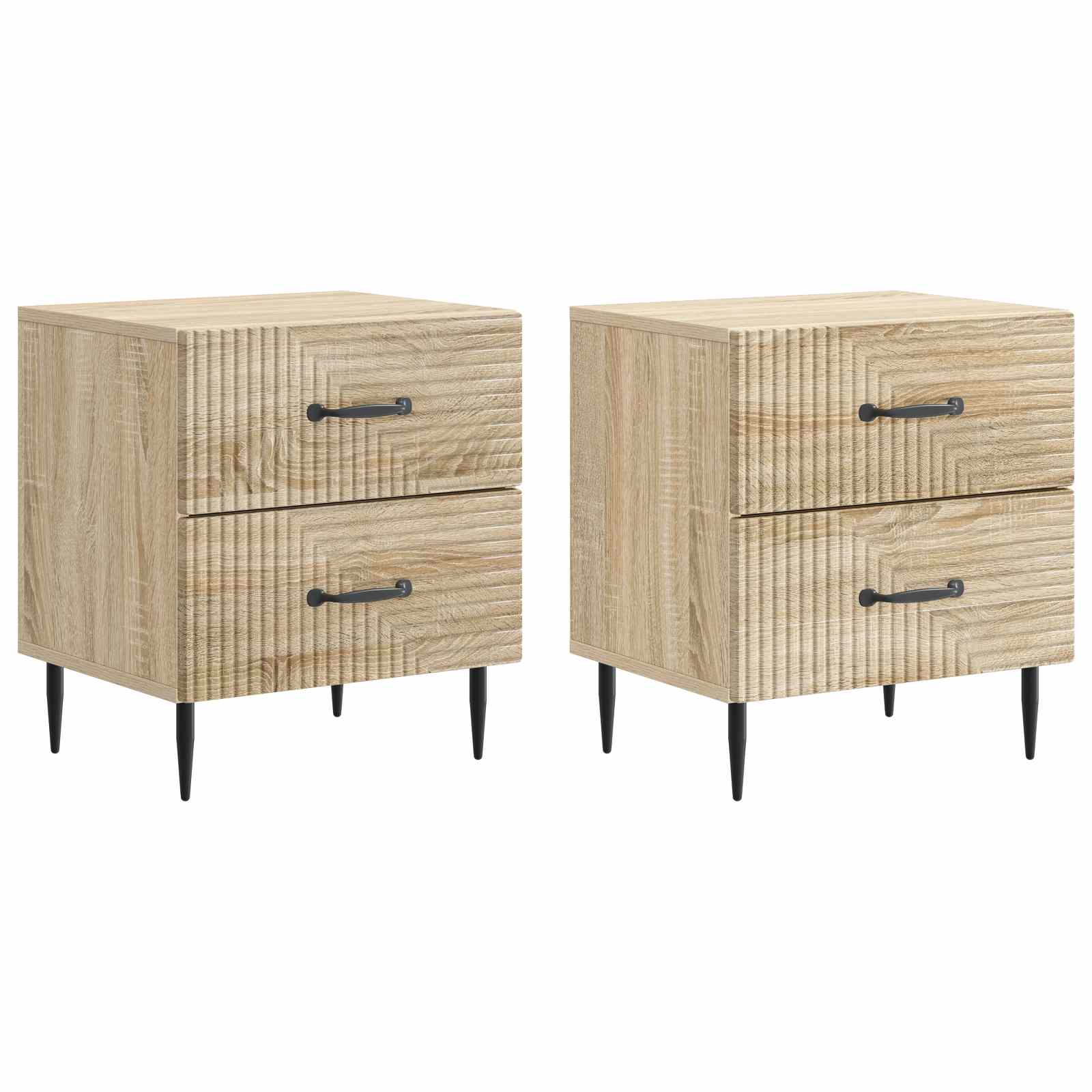 894760_1.jpg vidaXL Nočný stolík so zásuvkou 2 pcs Dub sonoma 43 x 34,5 x 47,5 cm – Obrázok 1