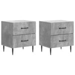 vidaXL Nočný stolík 2 pcs Betónovo sivá 43 x 34,5 x 47,5 cm