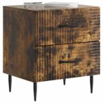vidaXL Nočný stolík so zásuvkou 2 pcs Dymový dub 43 x 34,5 x 47,5 cm – Obrázok 2