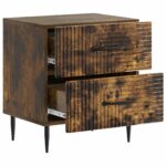 vidaXL Nočný stolík so zásuvkou 2 pcs Dymový dub 43 x 34,5 x 47,5 cm – Obrázok 4