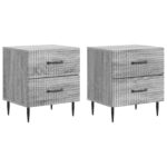 vidaXL Nočný stolík so zásuvkou 2 pcs Sivá sonoma 43 x 34,5 x 47,5 cm