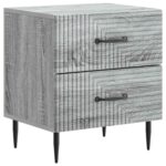vidaXL Nočný stolík so zásuvkou 2 pcs Sivá sonoma 43 x 34,5 x 47,5 cm – Obrázok 3