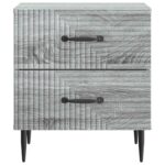 vidaXL Nočný stolík so zásuvkou 2 pcs Sivá sonoma 43 x 34,5 x 47,5 cm – Obrázok 5
