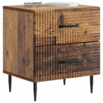 vidaXL Nočný stolík so zásuvkou 2 pcs Staré drevo 43 x 34,5 x 47,5 cm – Obrázok 2