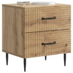 vidaXL Nočný stolík Dub artisan 43 x 34,5 x 47,5 cm Kompozitné drevo – Obrázok 2