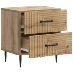 vidaXL Nočný stolík Dub artisan 43 x 34,5 x 47,5 cm Kompozitné drevo – Obrázok 3