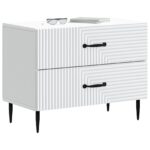 vidaXL Nočný stolík Biela 62 x 34,5 x 47,5 cm Kompozitné drevo – Obrázok 2