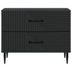 vidaXL Nočný stolík Čierna 62 x 34,5 x 47,5 cm Kompozitné drevo – Obrázok 4