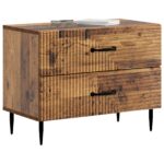 vidaXL Nočný stolík Staré drevo 62 x 34,5 x 47,5 cm Kompozitné drevo – Obrázok 2