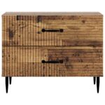 vidaXL Nočný stolík Staré drevo 62 x 34,5 x 47,5 cm Kompozitné drevo – Obrázok 4