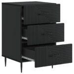 vidaXL Nočný stolík Čierna 43 x 41 x 66,5 cm Kompozitné drevo – Obrázok 3