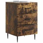 vidaXL Nočný stolík Dymový dub 43 x 41 x 66,5 cm Kompozitné drevo – Obrázok 2