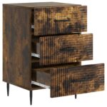 vidaXL Nočný stolík Dymový dub 43 x 41 x 66,5 cm Kompozitné drevo – Obrázok 3