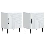 vidaXL Nočný stolík 2 pcs Biela 43 x 34,5 x 50 cm Kompozitné drevo