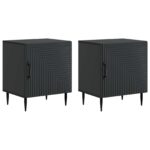 vidaXL Nočný stolík 2 pcs Čierna 43 x 34,5 x 50 cm Kompozitné drevo