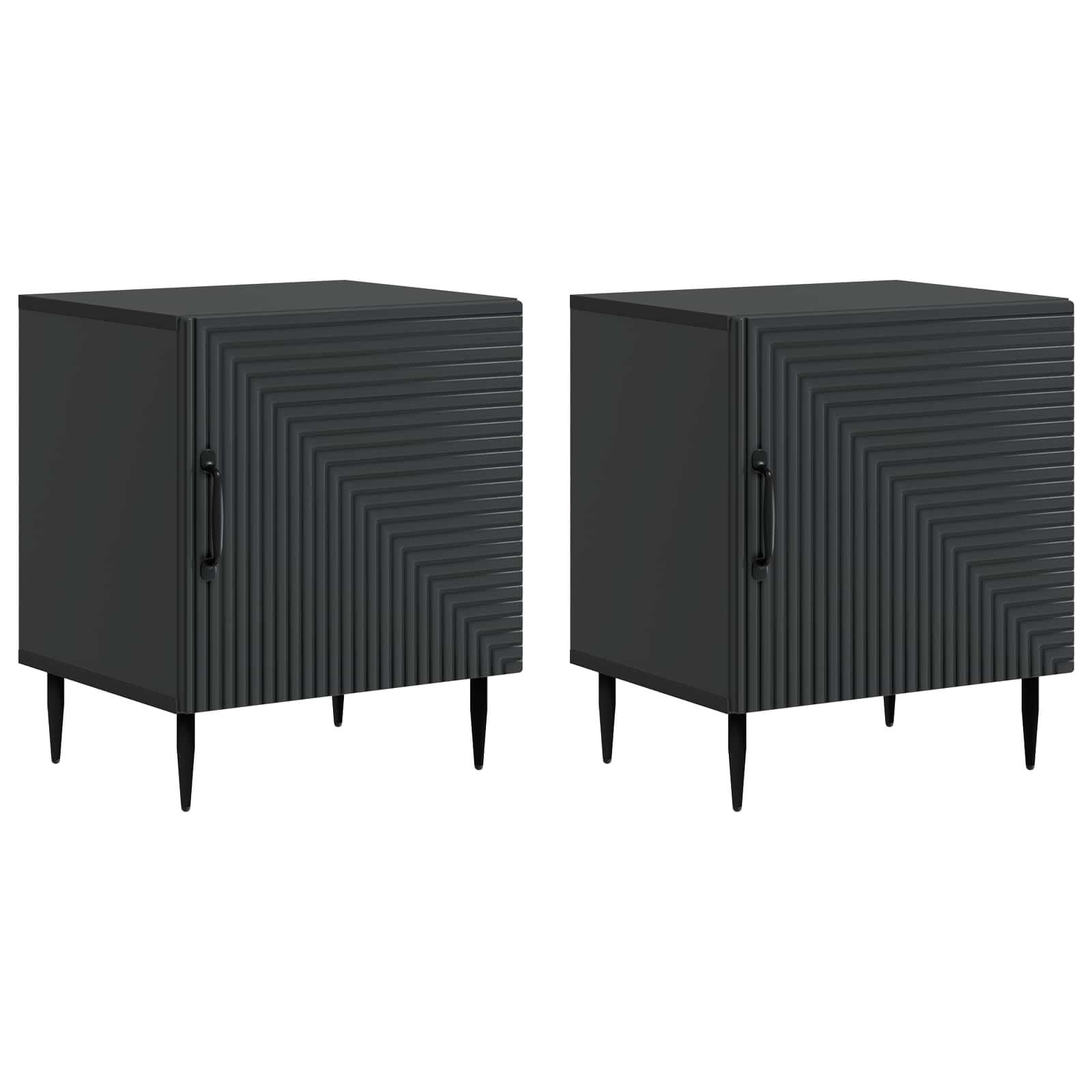 894798_1.jpg vidaXL Nočný stolík 2 pcs Čierna 43 x 34,5 x 50 cm Kompozitné drevo – Obrázok 1