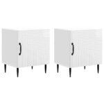 vidaXL Nočný stolík 2 pcs Biela s vysokým leskom 43 x 34,5 x 50 cm
