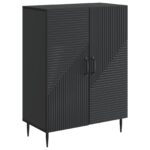 vidaXL Servírovacia skriňa Čierna 66 x 34,5 x 89,5 cm Kompozitné drevo – Obrázok 2