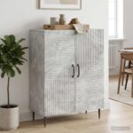 vidaXL Servírovacia skriňa Betónovo sivá 66 x 34,5 x 89,5 cm – Obrázok 4