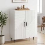 vidaXL Servírovacia skriňa Biela s vysokým leskom 66 x 34,5 x 89,5 cm – Obrázok 4