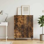 vidaXL Servírovacia skriňa Dymový dub 66 x 34,5 x 89,5 cm