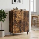 vidaXL Servírovacia skriňa Dymový dub 66 x 34,5 x 89,5 cm – Obrázok 4