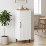 vidaXL Servírovacia skriňa Biela 33 x 34,5 x 89,5 cm Kompozitné drevo – Obrázok 4