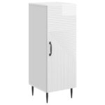 vidaXL Servírovacia skriňa Biela s vysokým leskom 33 x 34,5 x 89,5 cm – Obrázok 2