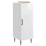 vidaXL Servírovacia skriňa Biela s vysokým leskom 33 x 34,5 x 89,5 cm – Obrázok 3