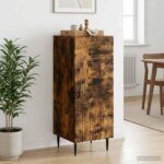 vidaXL Servírovacia skriňa Dymový dub 33 x 34,5 x 89,5 cm