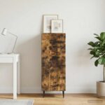 vidaXL Servírovacia skriňa Dymový dub 33 x 34,5 x 89,5 cm – Obrázok 4