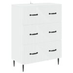 vidaXL Zásuvkový kabinet Biela 66 x 34,5 x 89,5 cm Kompozitné drevo