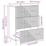 vidaXL Zásuvkový kabinet Biela 66 x 34,5 x 89,5 cm Kompozitné drevo – Obrázok 9
