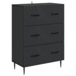 vidaXL Zásuvkový kabinet Čierna 66 x 34,5 x 89,5 cm Kompozitné drevo